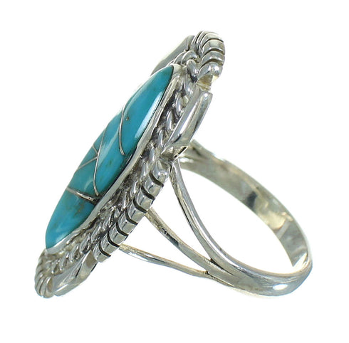 Turquoise Authentic Sterling Silver Southwestern Ring Size 7-3/4 QX85122